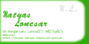 matyas loncsar business card